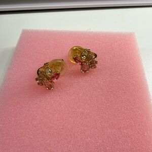 Swarovski Gold and Pink Crystal Earrings
